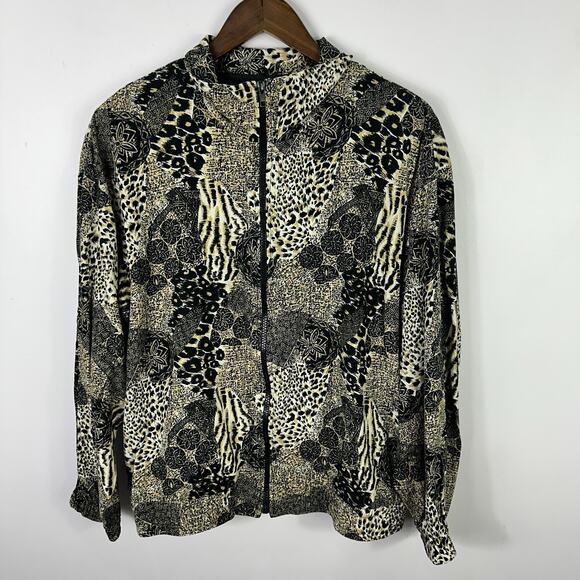 Ern London Jacket M Silk Animal Print Patchwork Boho Luxe Mob Wife Statement - Picture 1 of 6